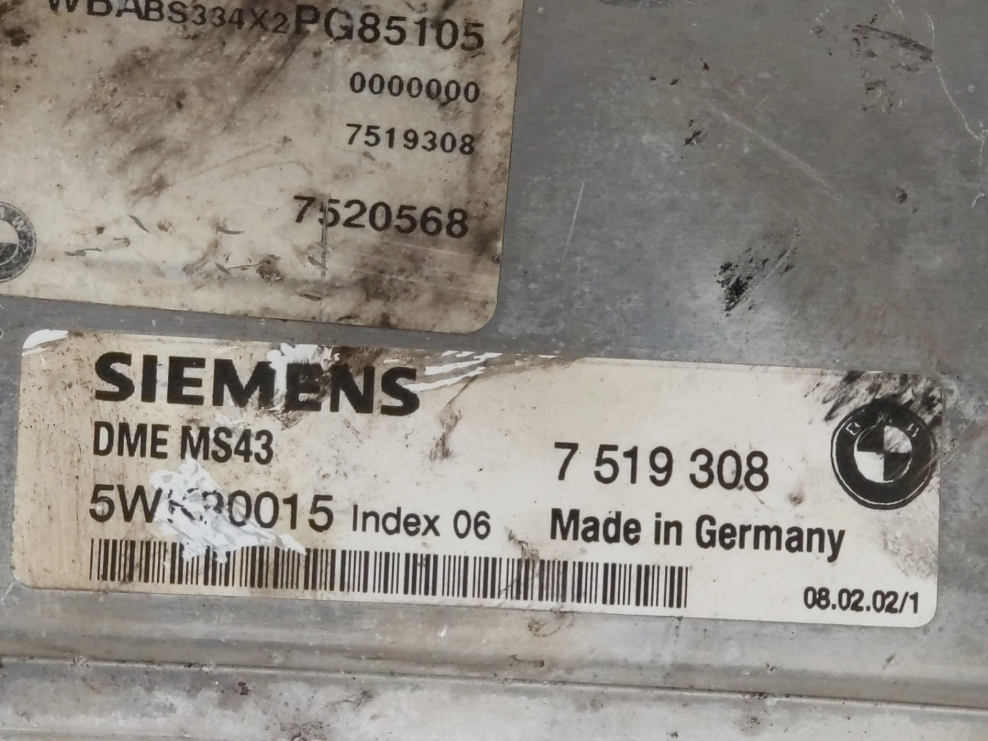 2002 Bmw 325ci PCM Engine Control Computer ECU ECM PCU OEM P/N:7519308 7520568, 5WK90015 Fits Fits 2001 2003 2004 2005 OEM U