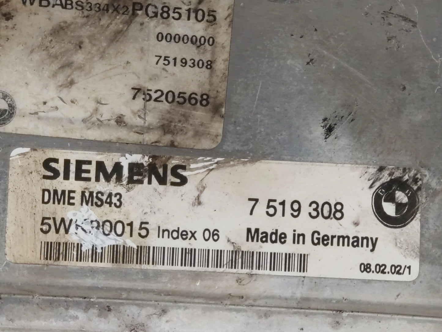 2002 Bmw 325ci PCM Engine Control Computer ECU ECM PCU OEM P/N:7519308 7520568, 5WK90015 Fits Fits 2001 2003 2004 2005 OEM U