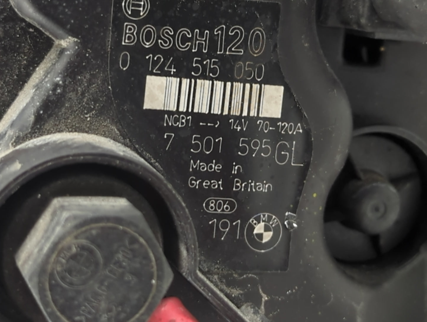 2002 Bmw 325ci Alternator Replacement Generator Charging Assembly Engine OEM P/N:0124515050 7501595GL Fits OEM Used Auto Par
