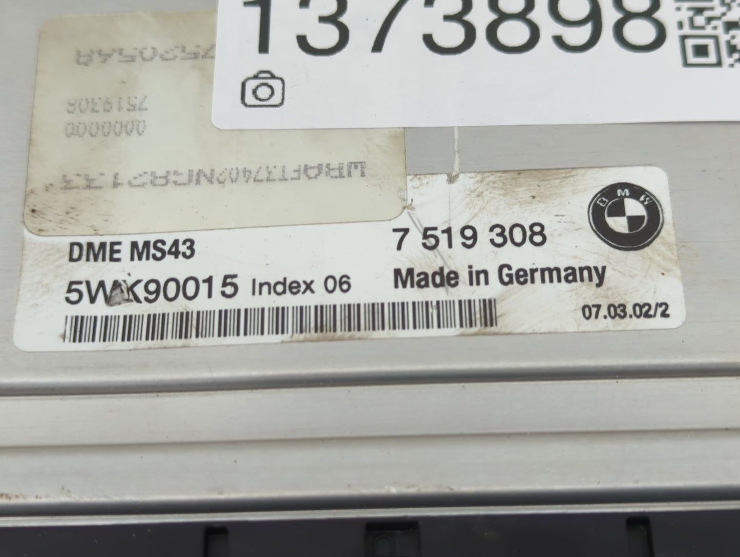 2002 Bmw 325i PCM Engine Control Computer ECU ECM PCU OEM P/N:5WK90015 7519308 Fits OEM Used Auto Parts - Oemusedautoparts1.