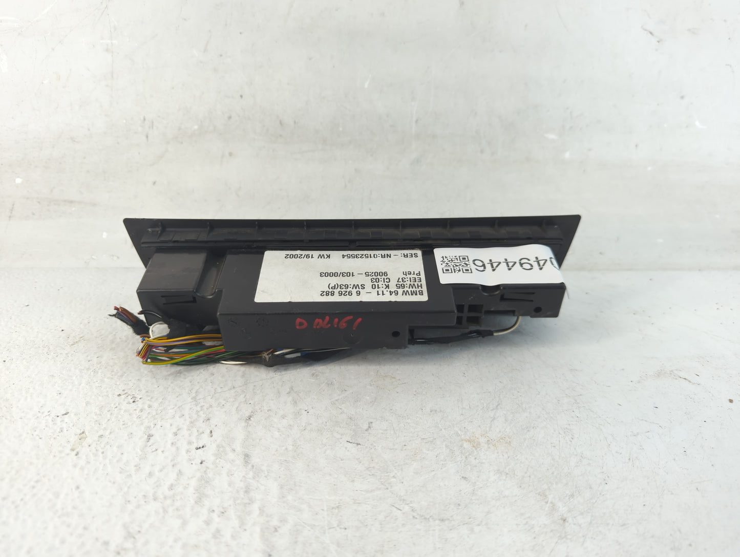 2001-2006 Bmw X5 Climate Control Module Temperature AC/Heater Replacement P/N:64 11- 6 926 882 Fits OEM Used Auto Parts - Oe