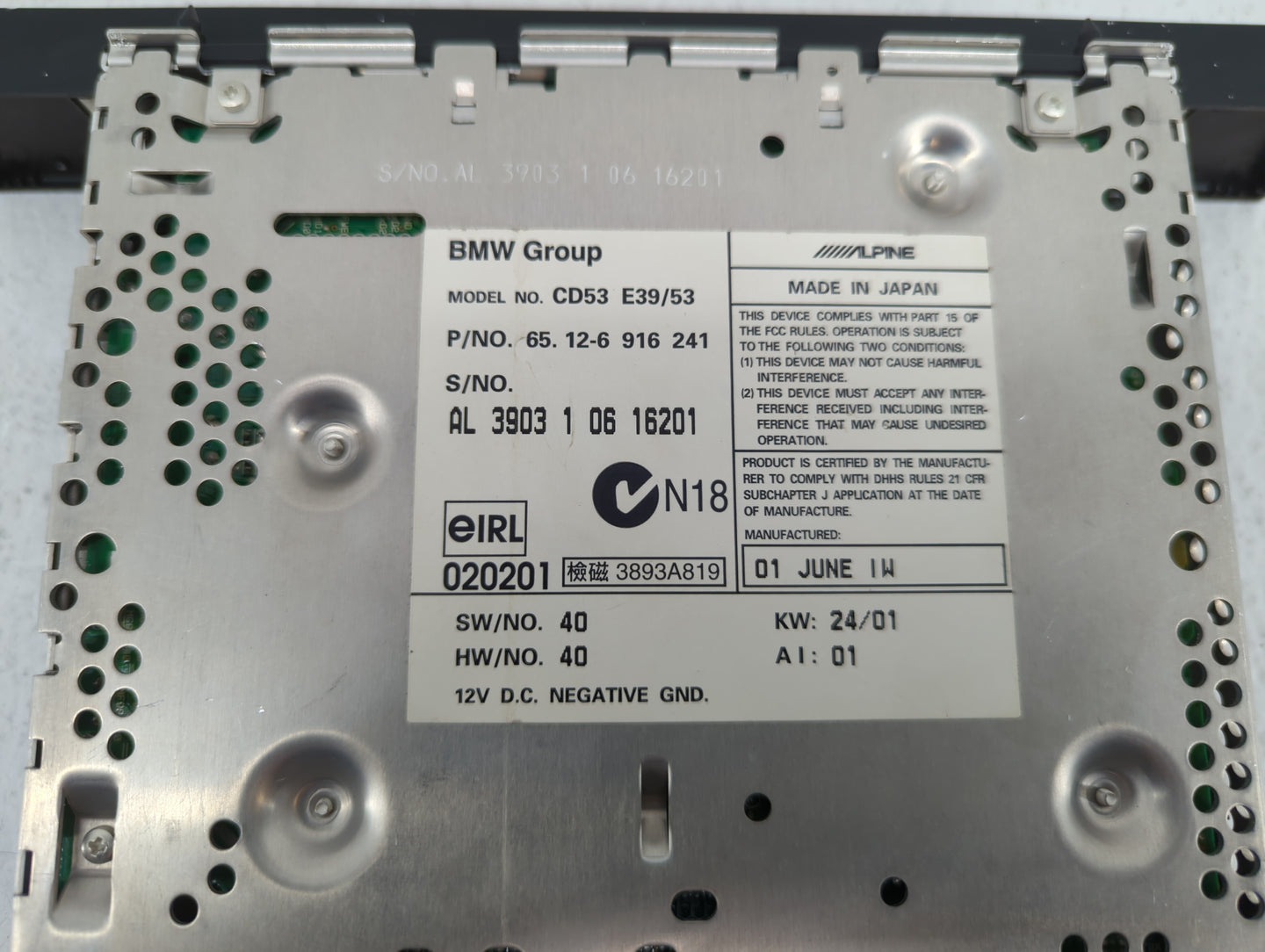 2000-2006 Bmw X5 Am Fm Cd Player Radio Receiver - Oemusedautoparts1.com