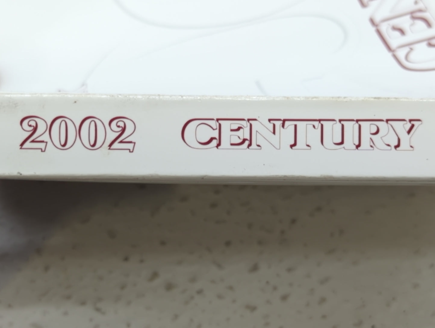 2002 Buick Century Owners Manual Book Guide OEM Used Auto Parts - Oemusedautoparts1.com