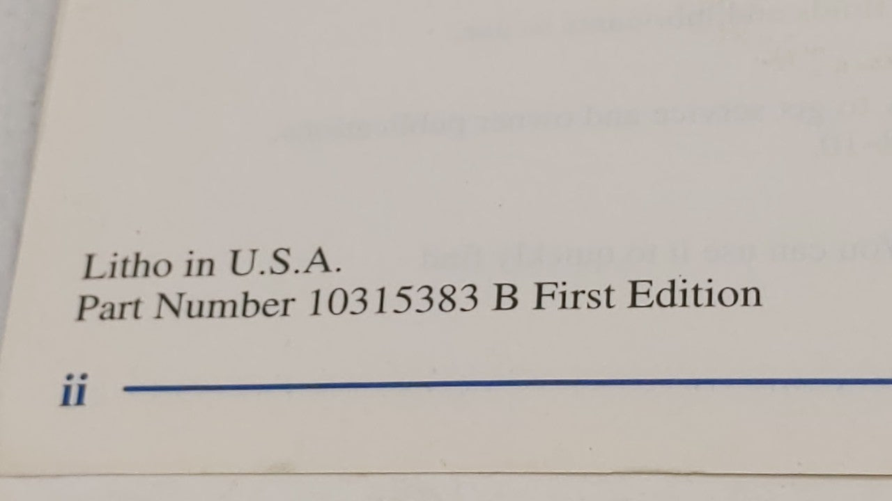 2002 Chevrolet Impala Owners Manual Book Guide OEM Used Auto Parts - Oemusedautoparts1.com