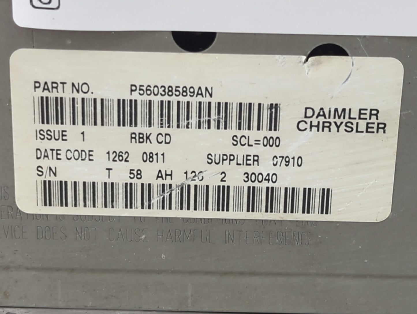 2002-2004 Dodge Dakota Radio AM FM Cd Player Receiver Replacement P/N:P56038589AN Fits OEM Used Auto Parts - Oemusedautopart