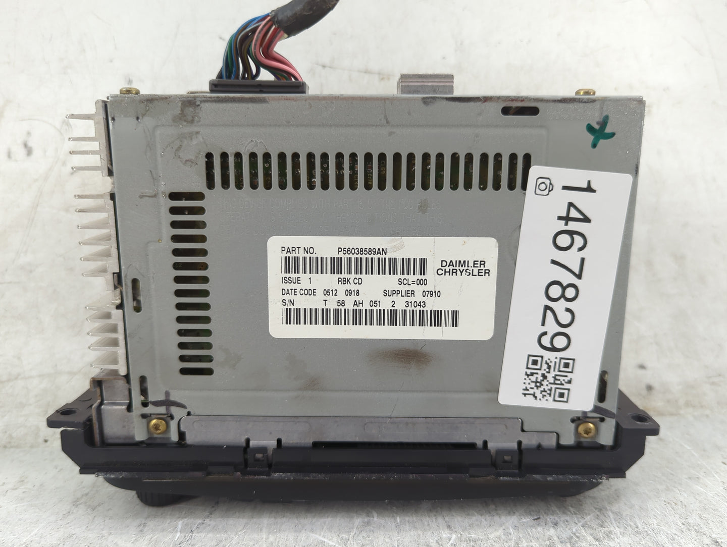 2002-2004 Dodge Dakota Radio AM FM Cd Player Receiver Replacement P/N:P56038589AN Fits OEM Used Auto Parts - Oemusedautopart