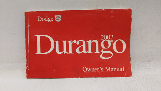 2002 Dodge Durango Owners Manual Book Guide OEM Used Auto Parts - Oemusedautoparts1.com