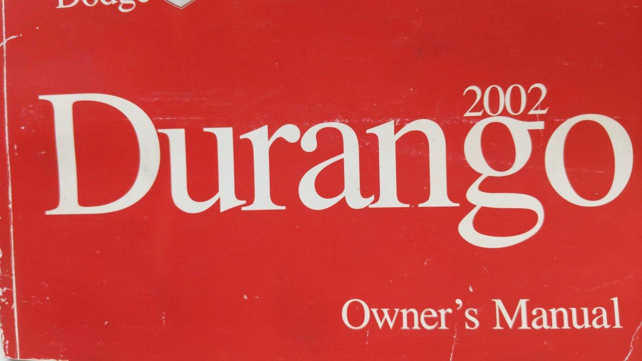2002 Dodge Durango Owners Manual Book Guide OEM Used Auto Parts - Oemusedautoparts1.com