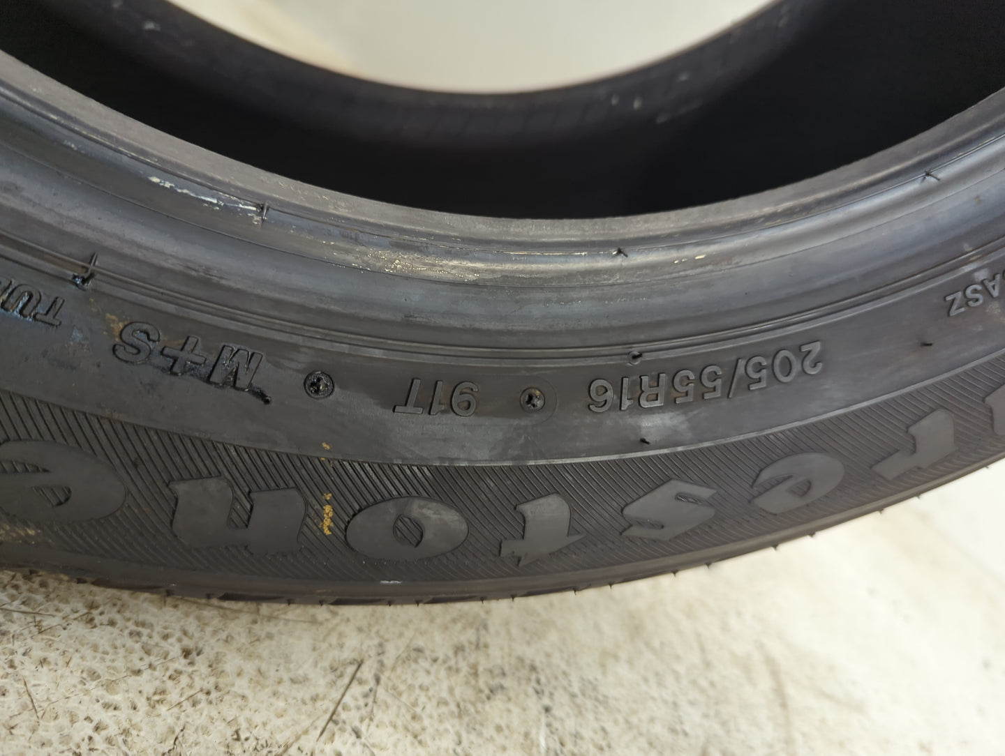 Used Tire 205/55R16 FIRESTONE ALL SEASON 91T - Tread Depth 8/32 - Oemusedautoparts1.com