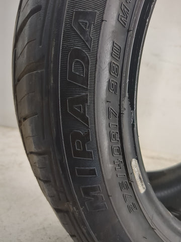 Used Tire 275/40R17 MIRADA SPORT GT2 98W - Tread Depth 8.5/32