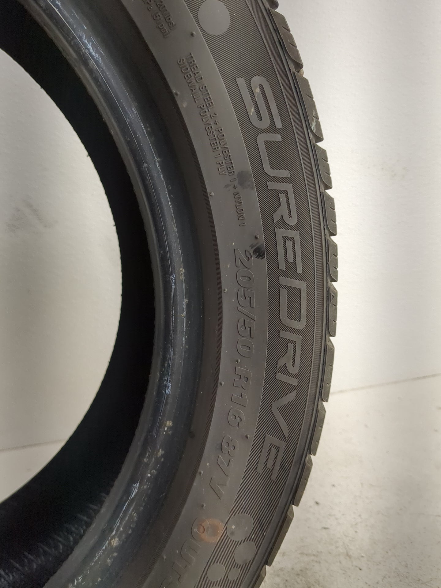 Used Tire 205/50R16 SUREDRIVE TOURING A/S 87V - Tread Depth 10.5/32 - Oemusedautoparts1.com
