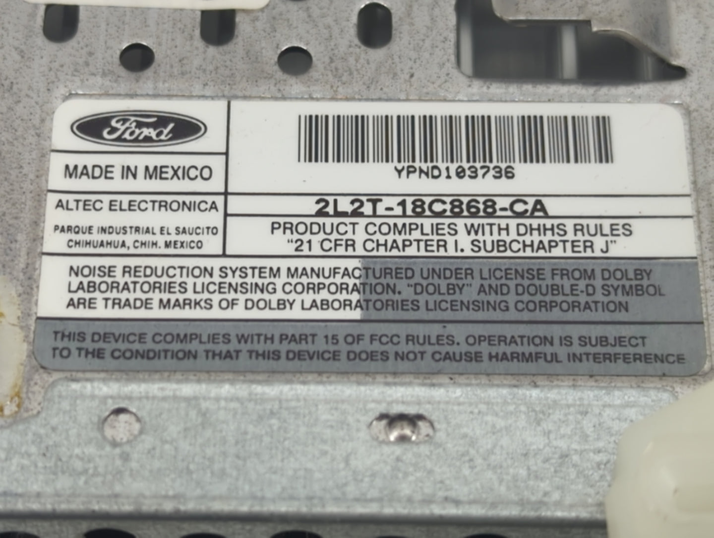 2002-2004 Ford Explorer Radio AM FM Cd Player Receiver Replacement P/N:2L2T-18C868-CA Fits Fits 2002 2003 2004 OEM Used Auto