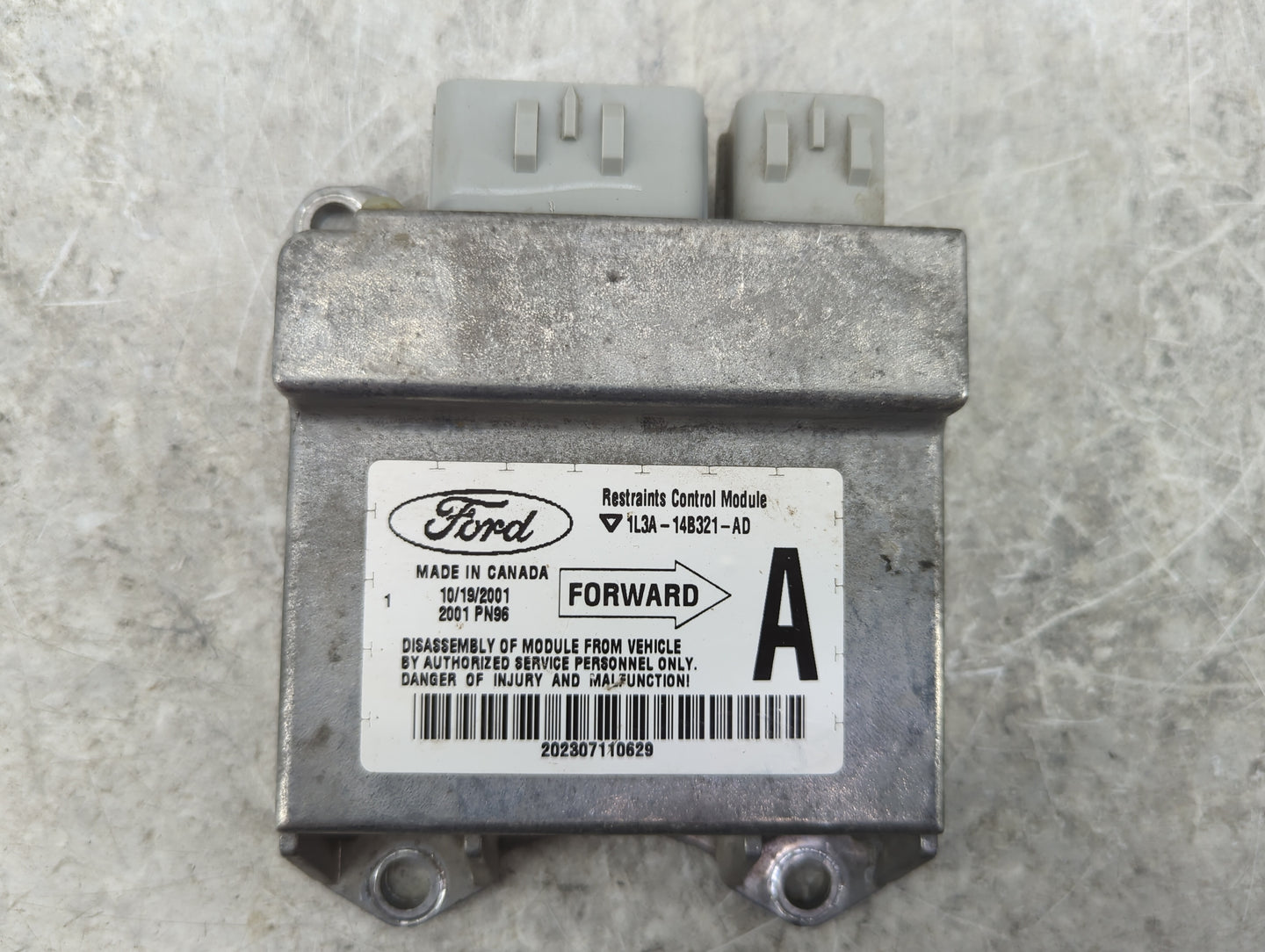 Ford F150 Safety Restraint Srs Airbag Control Module 1l3a-14b321-ad - Oemusedautoparts1.com