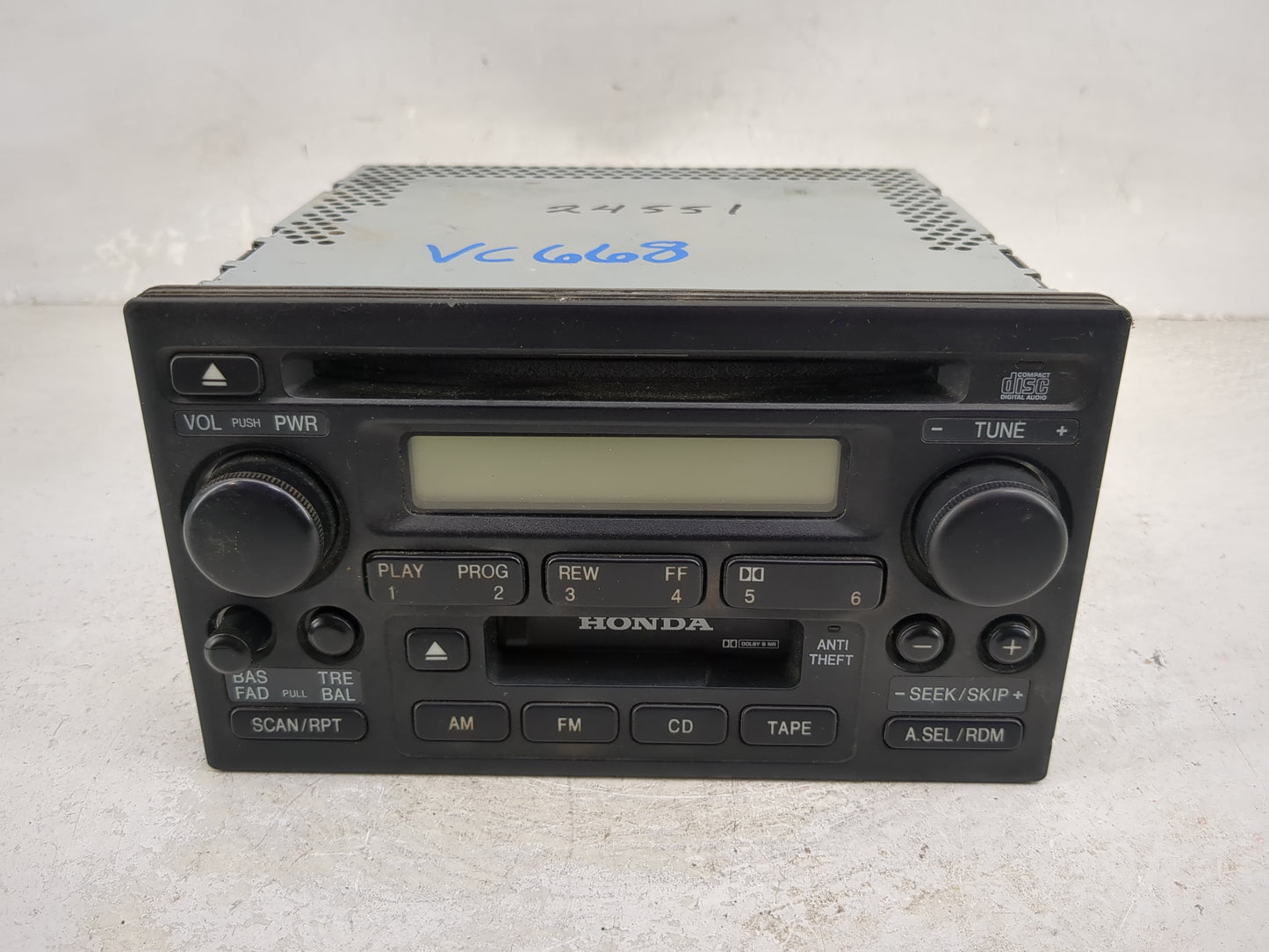 2002 Honda Accord Radio AM FM Cd Player Receiver Replacement P/N:39101-S82-A510-M1 MU910AC, BHB22000782 Fits OEM Used Auto P