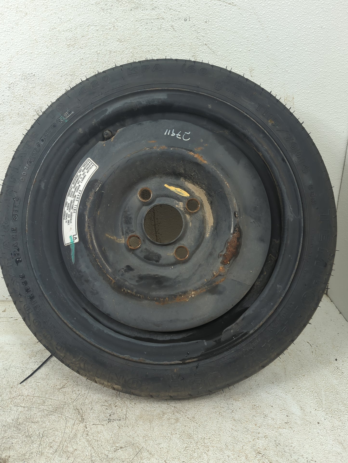 2002-2005 Honda Civic Spare Donut Tire Wheel Rim Oem - Oemusedautoparts1.com