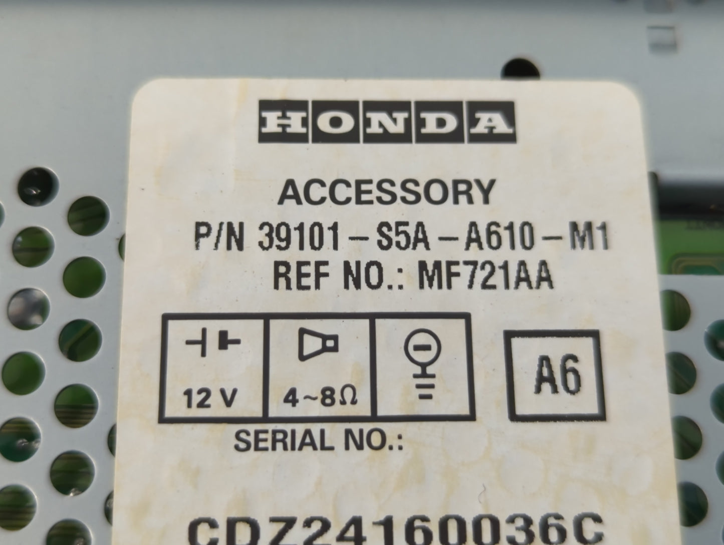 2001-2003 Honda Civic Am Fm Cd Player Radio Receiver - Oemusedautoparts1.com