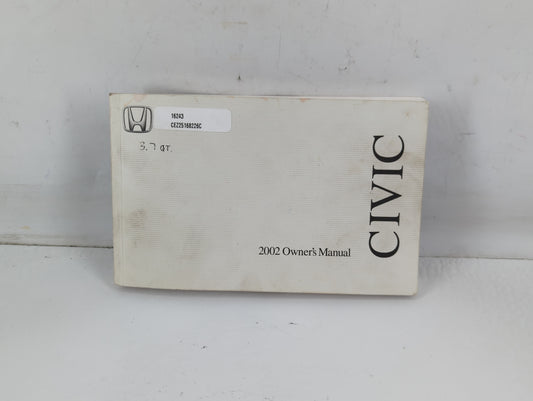 2002 Honda Civic Owners Manual Book Guide P/N:00X31-S5A-6100 OEM Used Auto Parts - Oemusedautoparts1.com