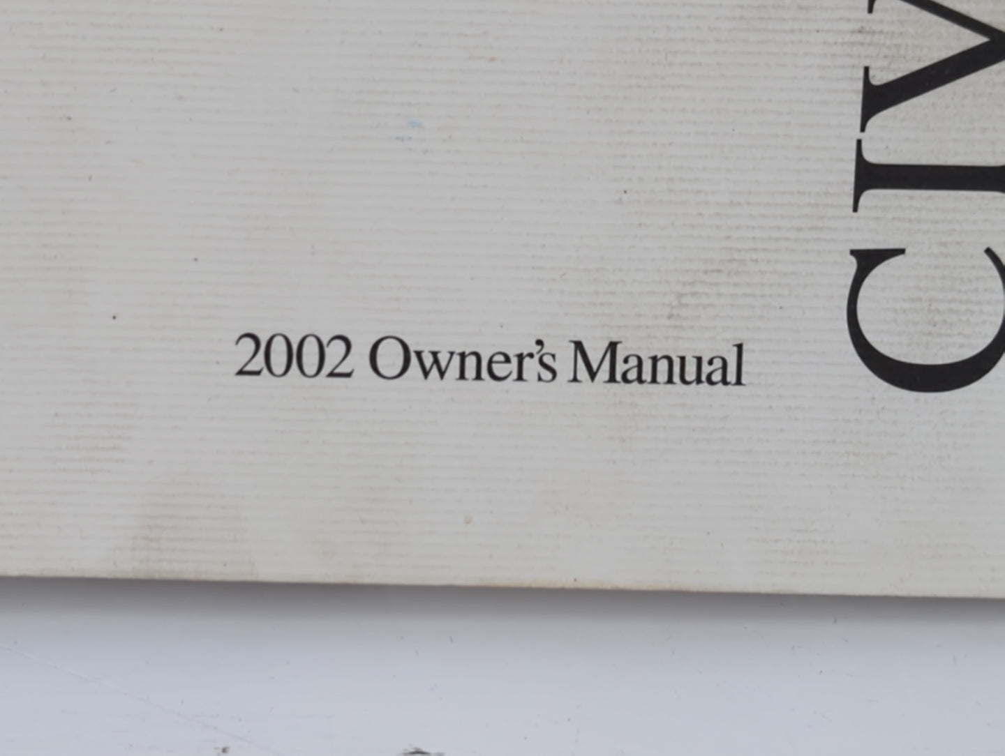 2002 Honda Civic Owners Manual Book Guide P/N:00X31-S5A-6100 OEM Used Auto Parts - Oemusedautoparts1.com
