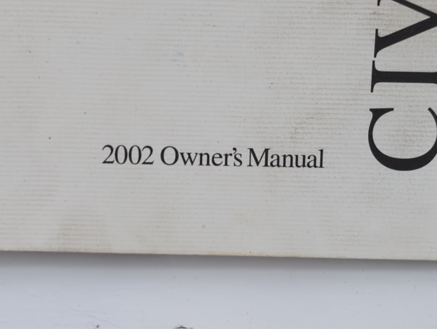2002 Honda Civic Owners Manual Book Guide P/N:00X31-S5A-6100 OEM Used Auto Parts - Oemusedautoparts1.com