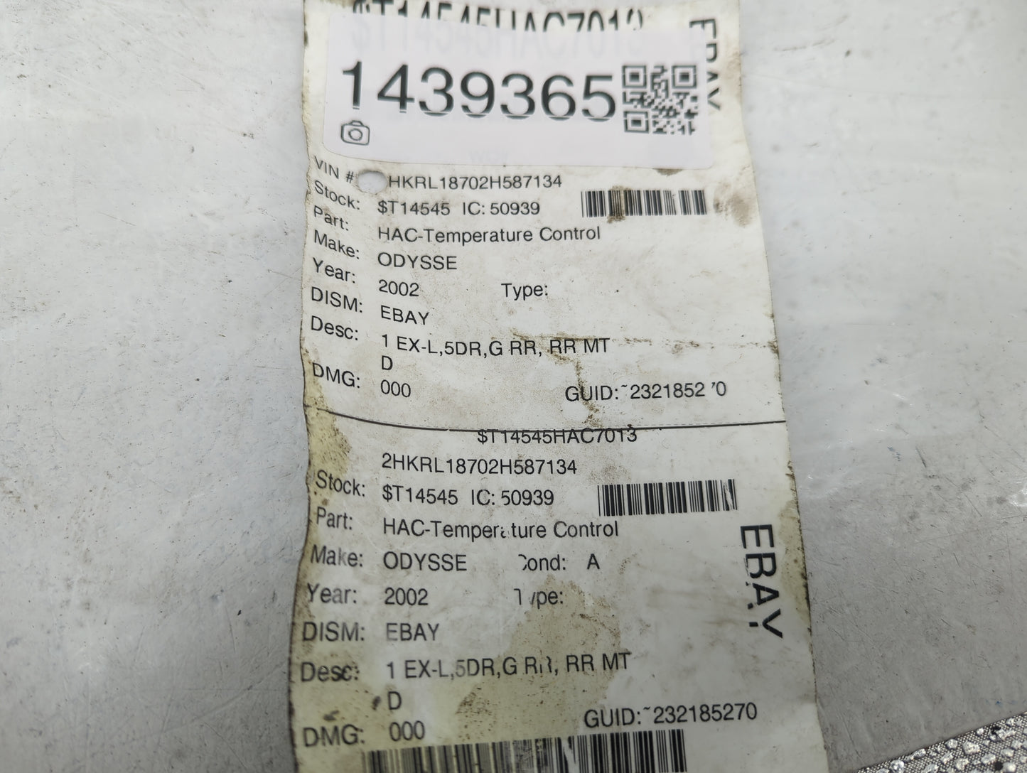 1999-2004 Honda Odyssey Climate Control Module Temperature AC/Heater Replacement Fits Fits 1999 2000 2001 2002 2003 2004 OEM