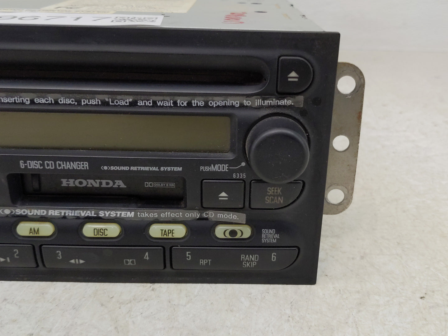 2001-2002 Honda Passport Radio AM FM Cd Player Receiver Replacement P/N:8-97251-336-1 Fits Fits 2001 2002 OEM Used Auto Part