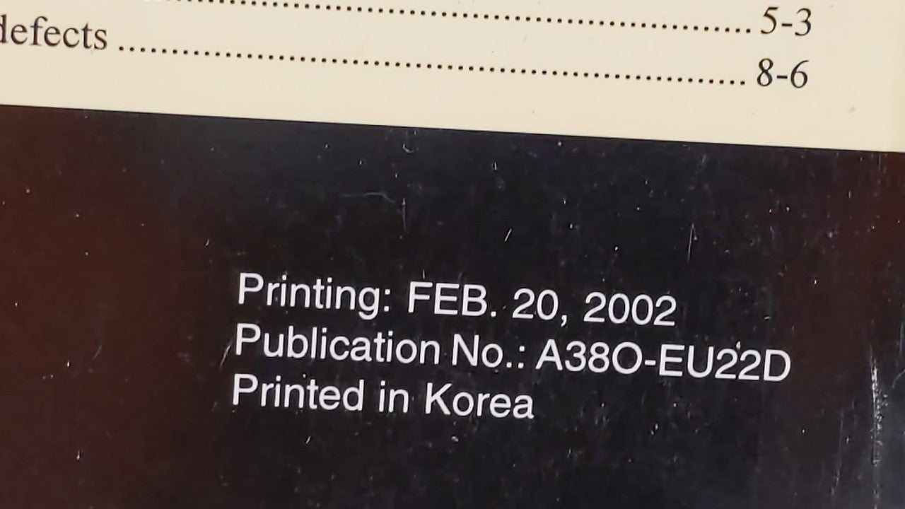 2002 Hyundai Sonata Owners Manual Book Guide OEM Used Auto Parts - Oemusedautoparts1.com