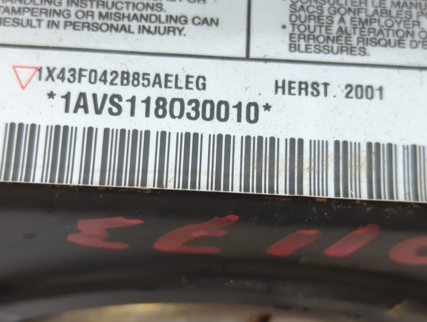 2002-2003 Jaguar X-Type Air Bag Driver Left Knee OEM P/N:30307618 Fits Fits 2002 2003 OEM Used Auto Parts - Oemusedautoparts