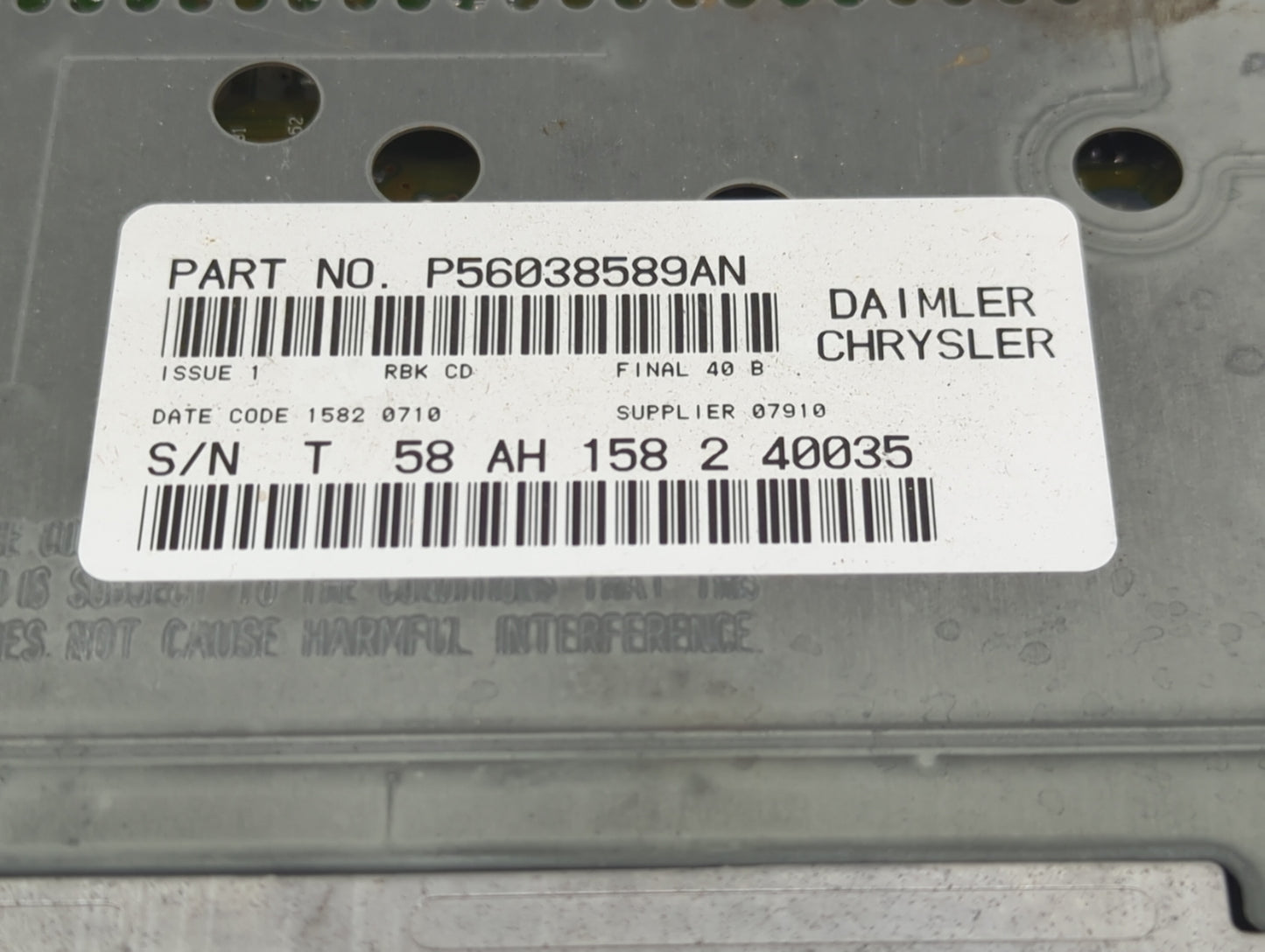 2002-2004 Jeep Grand Cherokee Radio AM FM Cd Player Receiver Replacement P/N:P56038589AN Fits Fits 2002 2003 2004 2005 2006 