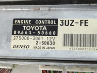 2002 Lexus Ls430 PCM Engine Control Computer ECU ECM PCU OEM P/N:275000-3061 89661-50660 Fits OEM Used Auto Parts - Oemuseda