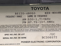 2002 Lexus Rx300 Radio AM FM Cd Player Receiver Replacement P/N:86120-48050 KEX-M9088, BC306572 Fits OEM Used Auto Parts - O