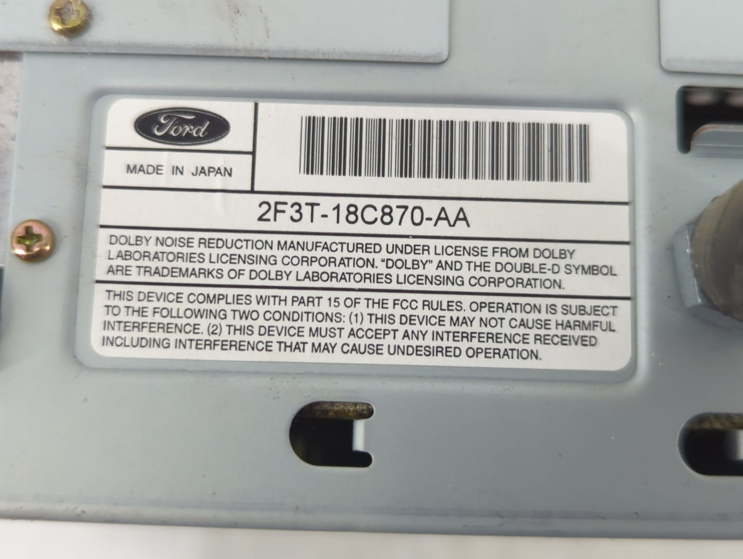 2002 Lincoln Continental Radio AM FM Cd Player Receiver Replacement P/N:2F3T-18C870-AA Fits OEM Used Auto Parts - Oemusedaut