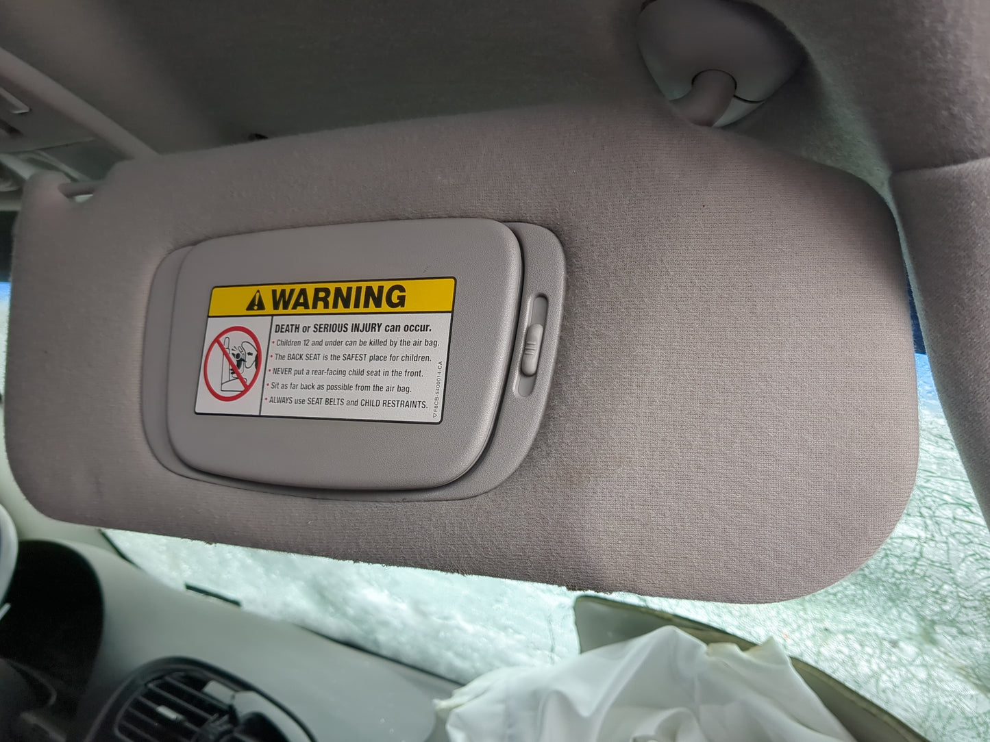 2002 Lincoln Ls Sun Visor Shade Replacement Passenger Right Mirror Fits OEM Used Auto Parts - Oemusedautoparts1.com