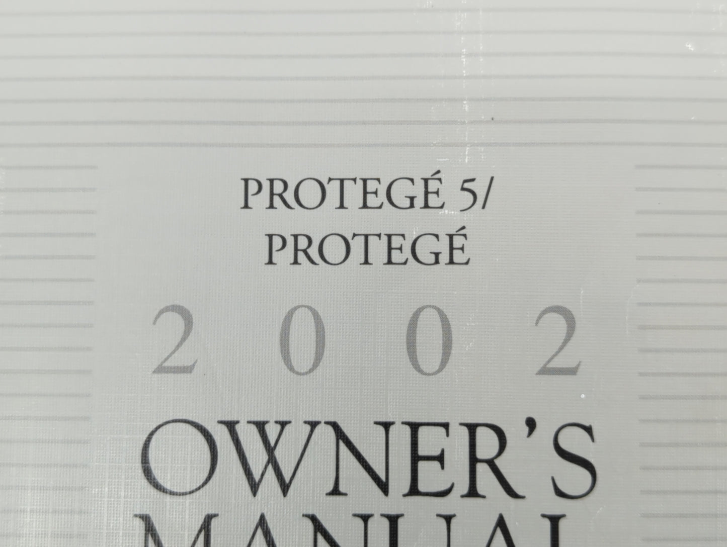 2002 Mazda Protege Owners Manual Book Guide OEM Used Auto Parts - Oemusedautoparts1.com