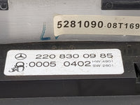 2002 Mercedes-Benz S500 Climate Control Module Temperature AC/Heater Replacement P/N:2208300985 Fits OEM Used Auto Parts - O