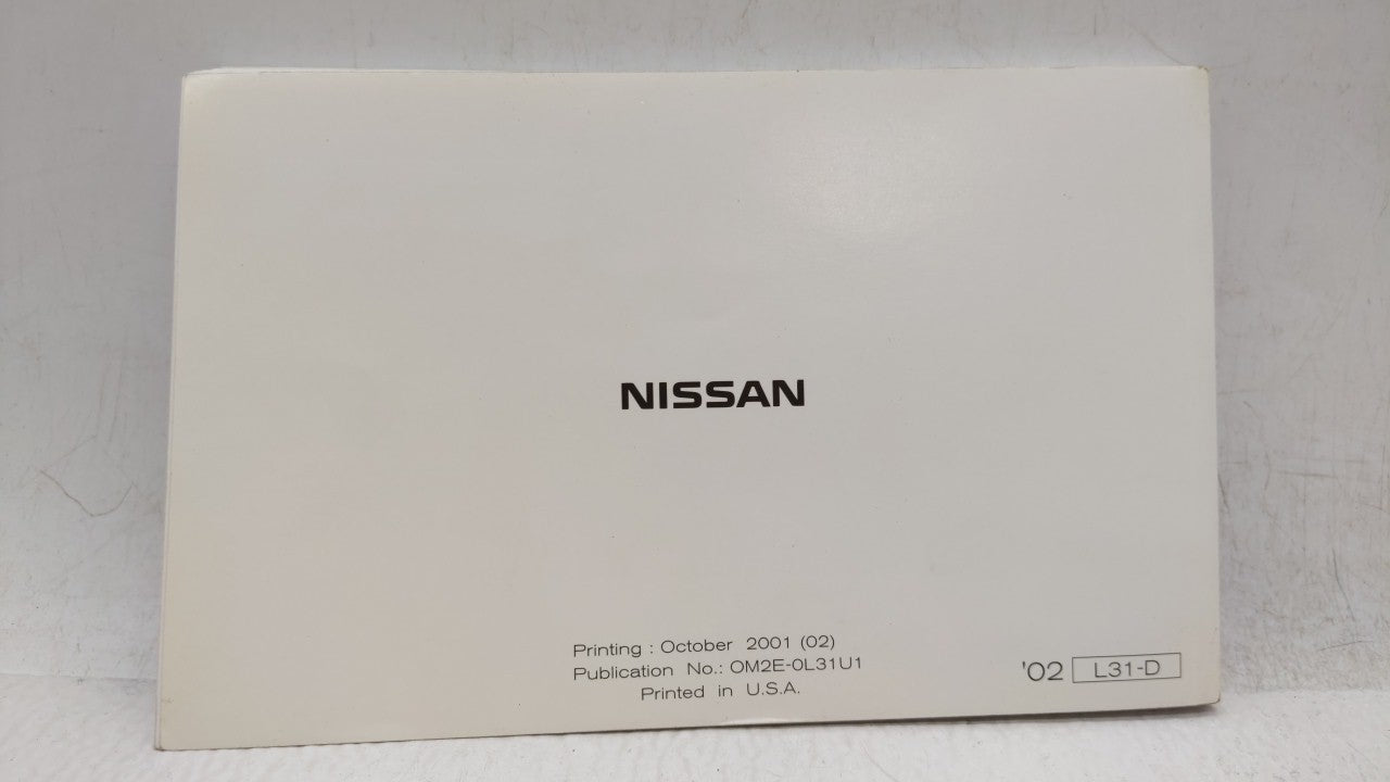 2002 Nissan Altima Owners Manual Book Guide OEM Used Auto Parts - Oemusedautoparts1.com
