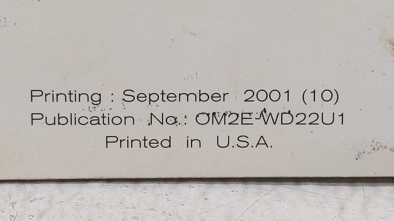 2002 Nissan Xterra Owners Manual Book Guide OEM Used Auto Parts - Oemusedautoparts1.com