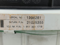 2002 Plymouth Satellite Instrument Cluster Speedometer Gauges P/N:21025355 Fits OEM Used Auto Parts - Oemusedautoparts1.com