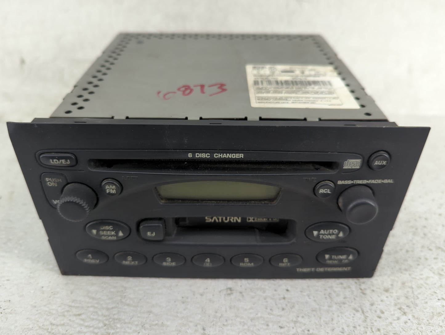 2002 Saturn L Series Radio AM FM Cd Player Receiver Replacement P/N:22684454 CQ-EG1160Z Fits OEM Used Auto Parts - Oemusedau