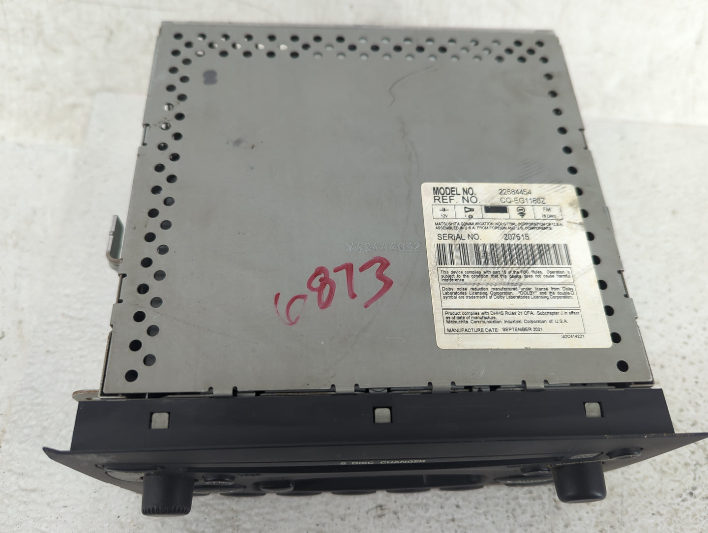 2002 Saturn L Series Radio AM FM Cd Player Receiver Replacement P/N:22684454 CQ-EG1160Z Fits OEM Used Auto Parts - Oemusedau