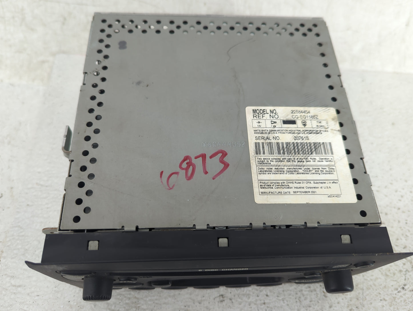 2002 Saturn L Series Radio AM FM Cd Player Receiver Replacement P/N:22684454 CQ-EG1160Z Fits OEM Used Auto Parts - Oemusedau