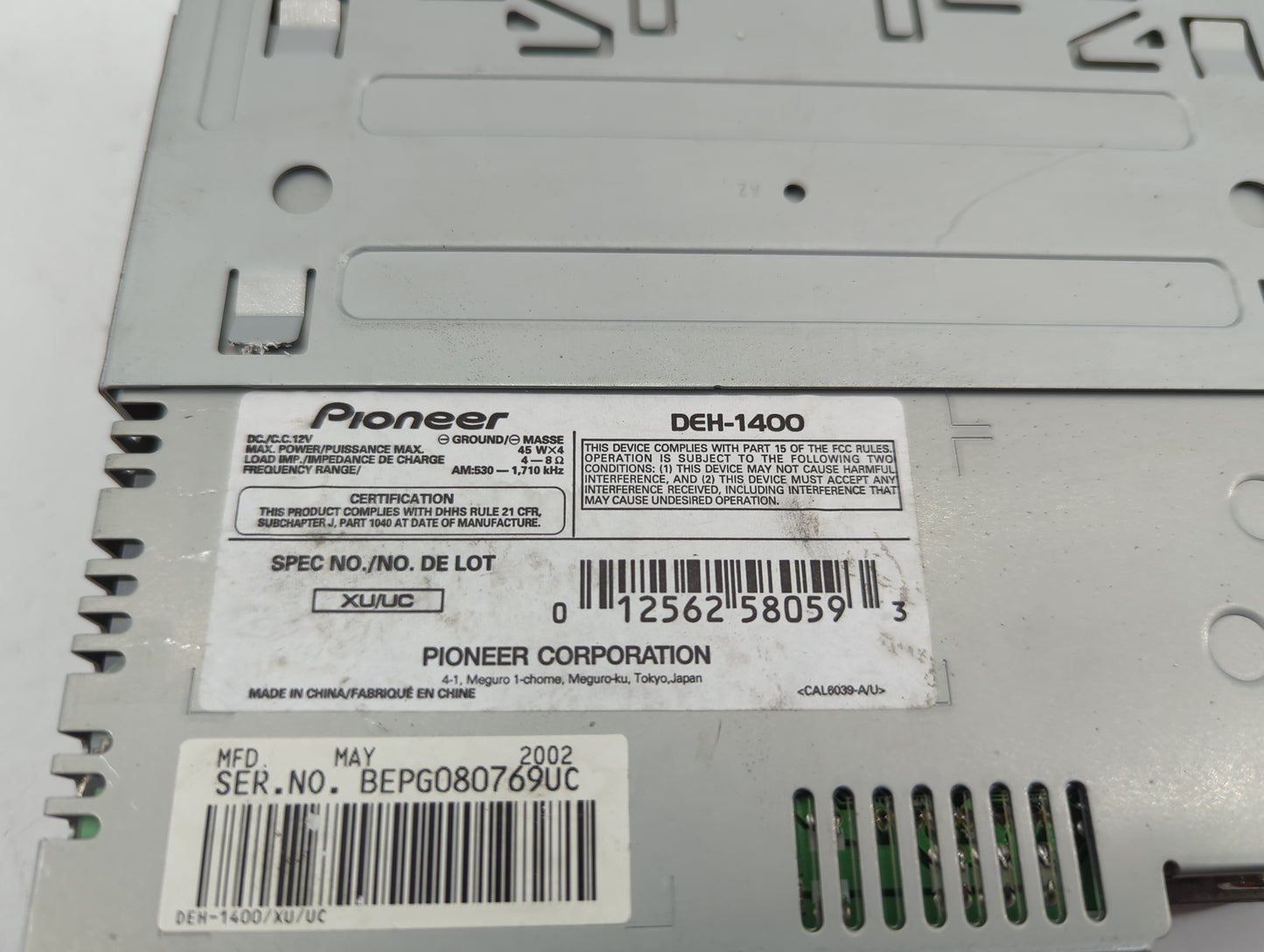 2002 Saturn Saturn S Series Radio AM FM Cd Player Receiver Replacement Fits Fits 2000 2001 2003 OEM Used Auto Parts - Oemuse