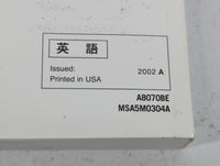 2002 Subaru Forester Owners Manual Book Guide OEM Used Auto Parts - Oemusedautoparts1.com