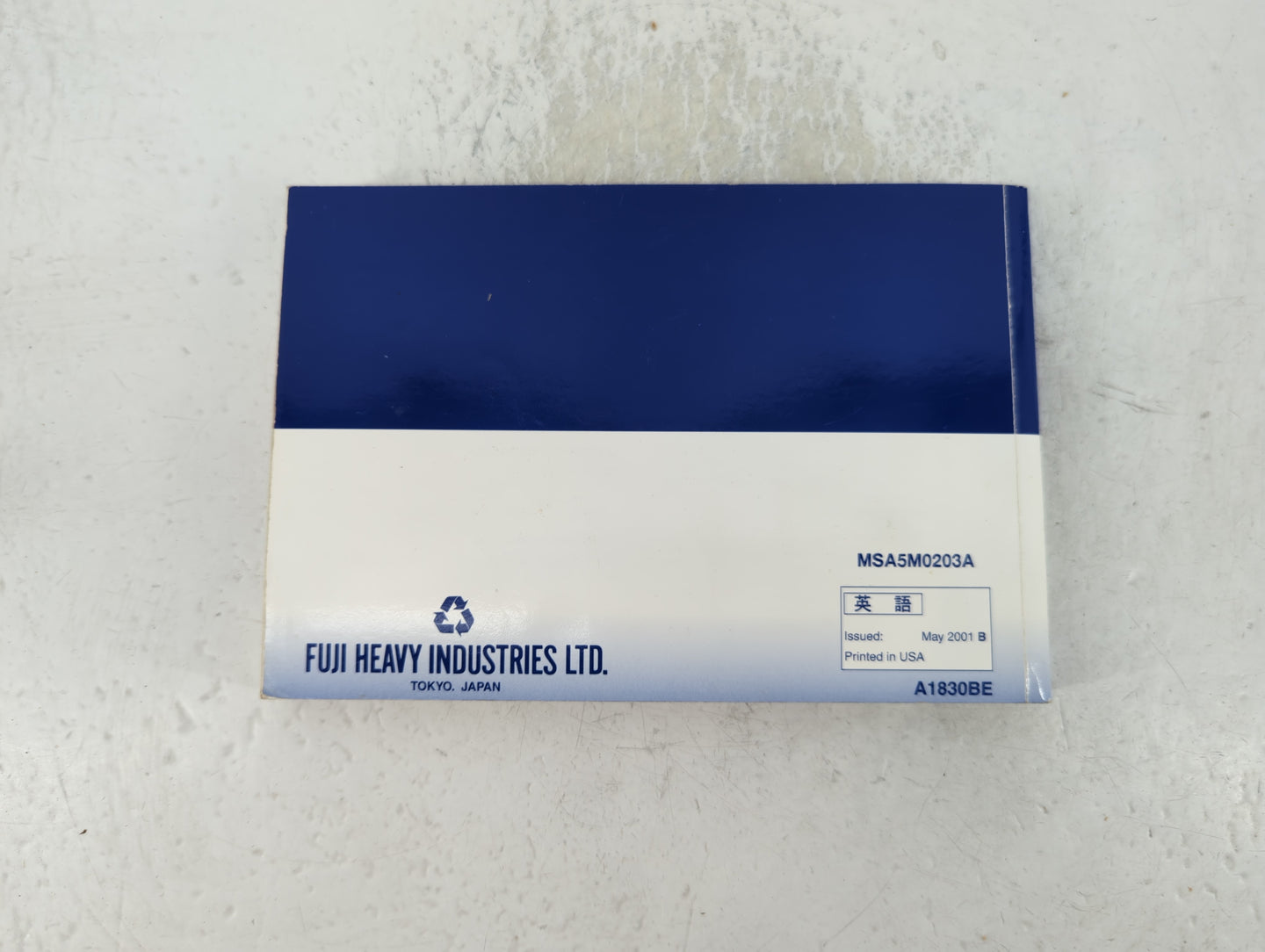 2002 Subaru Impreza Owners Manual Book Guide P/N:MSA5M0203A OEM Used Auto Parts - Oemusedautoparts1.com