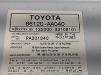 2002-2004 Toyota Camry Radio AM FM Cd Player Receiver Replacement P/N:86120-AA040 Fits Fits 2002 2003 2004 OEM Used Auto Par