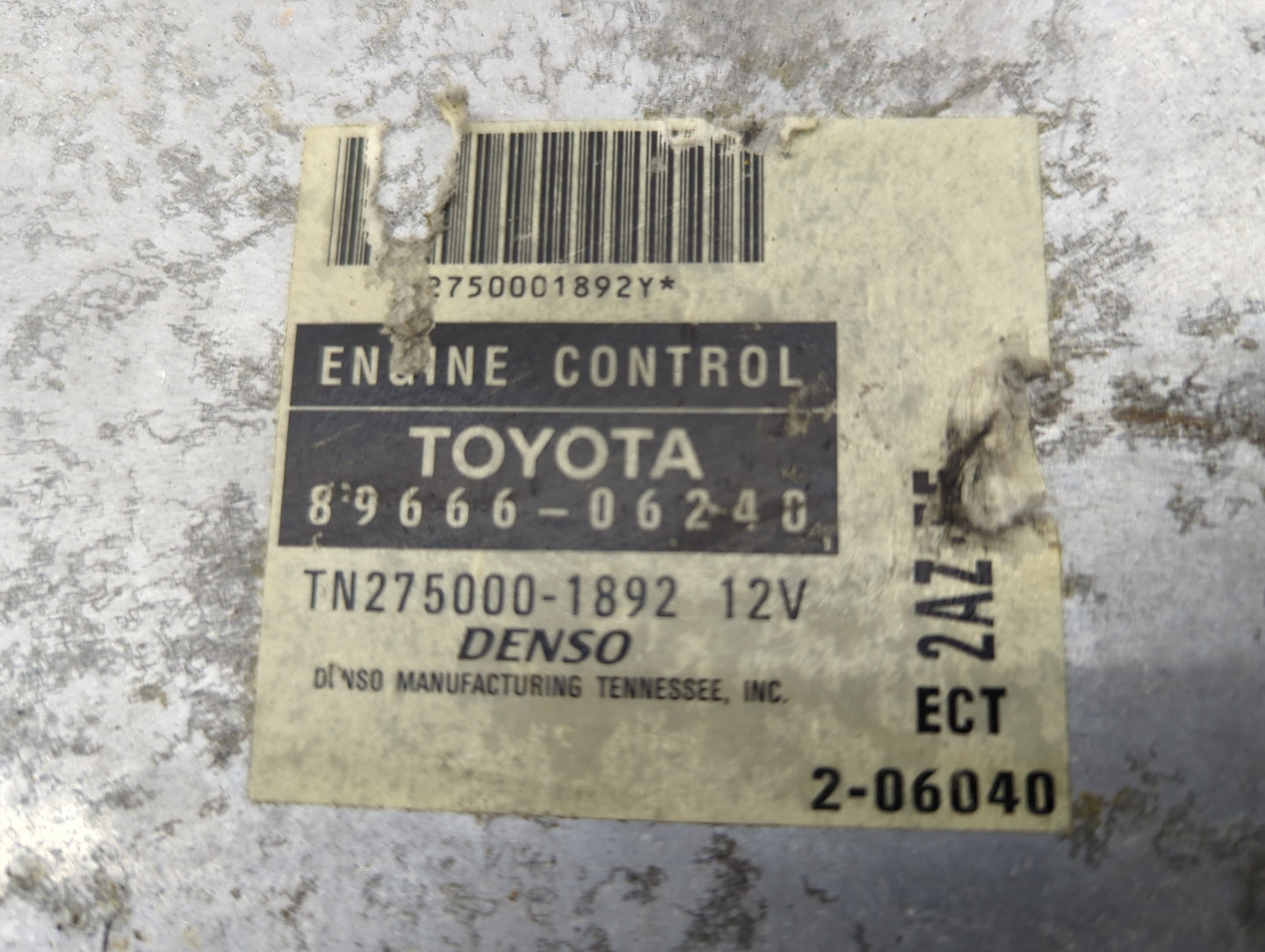 2002 Toyota Camry PCM Engine Control Computer ECU ECM PCU OEM P/N:89666-06240 TN275000-1892 Fits OEM Used Auto Parts - Oemus