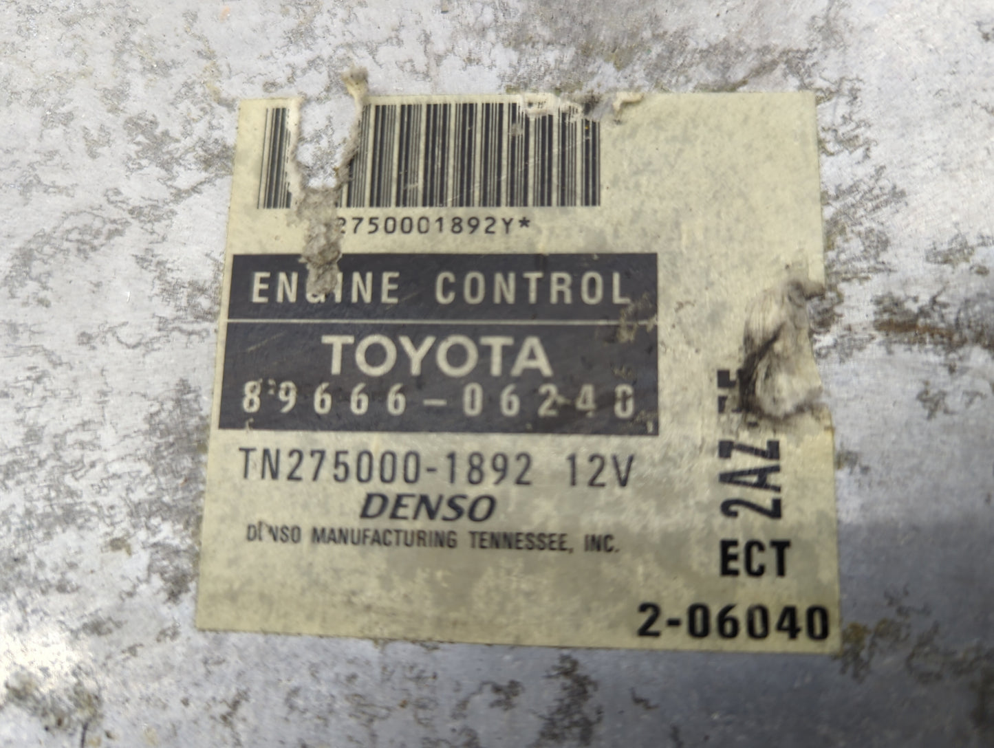 2002 Toyota Camry PCM Engine Control Computer ECU ECM PCU OEM P/N:89666-06240 TN275000-1892 Fits OEM Used Auto Parts - Oemus