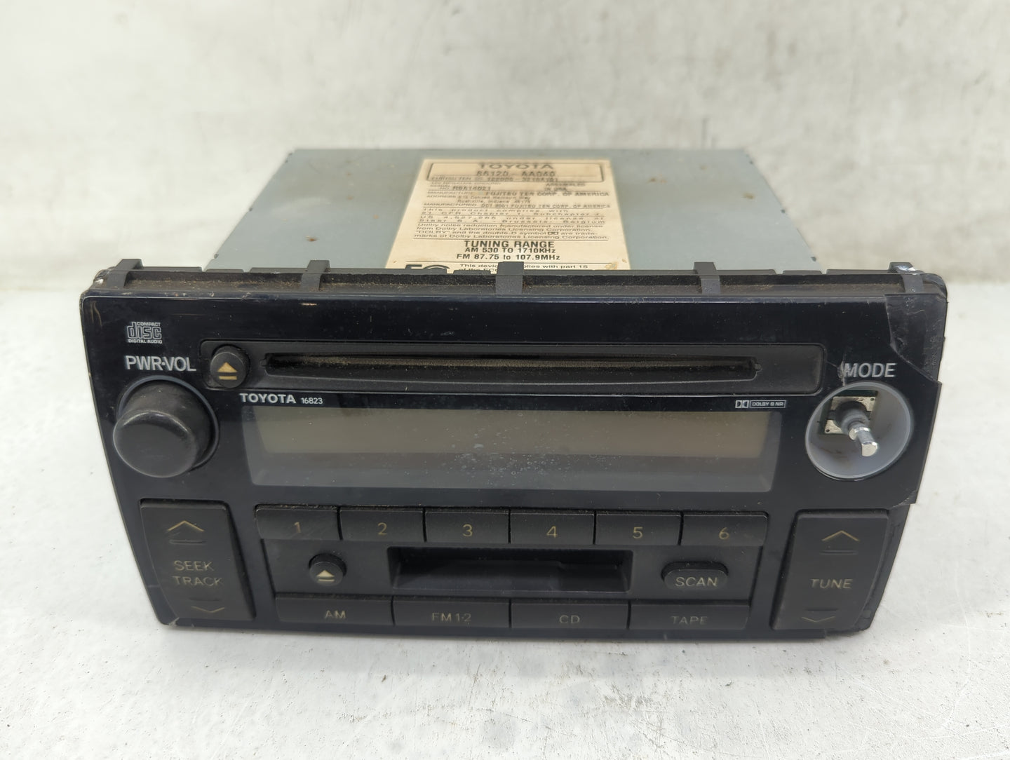 2002-2004 Toyota Camry Radio AM FM Cd Player Receiver Replacement P/N:86120-AA040 122000-3210A101 Fits Fits 2002 2003 2004 O