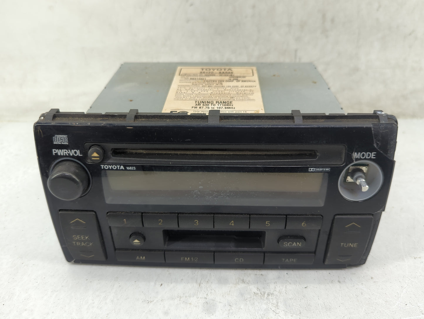 2002-2004 Toyota Camry Radio AM FM Cd Player Receiver Replacement P/N:86120-AA040 122000-3210A101 Fits Fits 2002 2003 2004 O