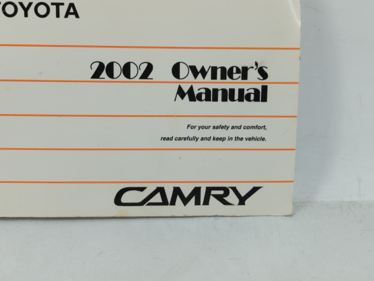 2002 Toyota Camry Owners Manual Book Guide OEM Used Auto Parts - Oemusedautoparts1.com