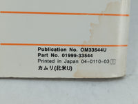 2002 Toyota Camry Owners Manual Book Guide OEM Used Auto Parts - Oemusedautoparts1.com